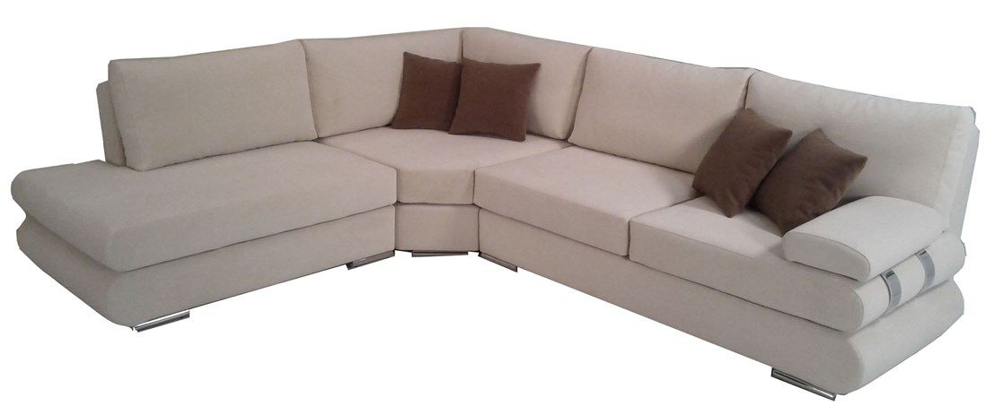 Γωνιακός καναπές με inox πόδια
